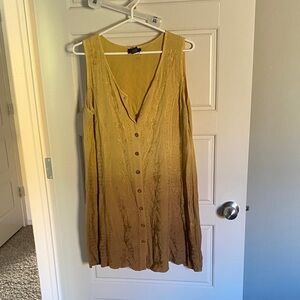 Yellow Button-Down Sleeveless Dress